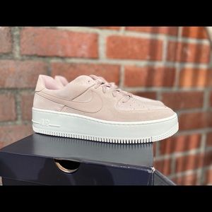 Nike Air Force 1 Sage pale pink suede sneakers
